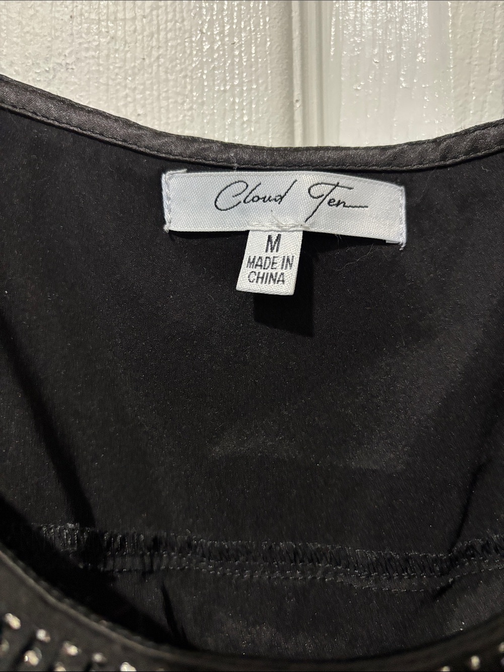 Fringed Sequin Nashville Black Crop Top - Picture 3 of 5
